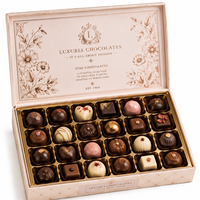 Coffret Cadeau de Noël de Luxe Personnalisé - Assortiment de Chocolats Artisanaux - Boîtes Rigides Recyclables - Finition Mate