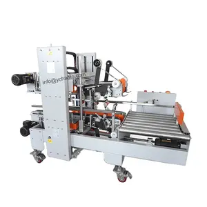 2024 Cheap Semi Auto Carton Box Corner Taping Sealing Machine With 4 Tapes For Wine Industrial