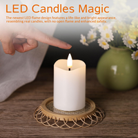 Velas LED sin Llama con Pilares de Cera Real, Luz de Vela LED a Pilas para Navidad, Venta Caliente, Tamaño y Color Personalizados
