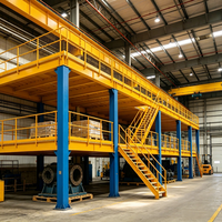 HONGXIN Étagère de mezzanine robuste en acier laminé à froid sans boulons, personnalisable, 2/3 niveaux, avec revêtement en poudre pour protection contre la corrosion