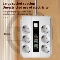 Multiprise Schuko Noir et Blanc 3/6 Prises EU avec Charge Rapide PD Type-C, Protection Contre les Surcharges, Câble d'Extension 2M 3M pour Vente en Gros UE