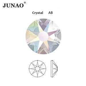 JUNAO Ss6 Ss8 Ss12 Ss16 Ss30 Flatback Stones Non Hot Fix Nail Glass Rhinestone Light Pink 16 Cut Facets Rhinestones - Product Image 3
