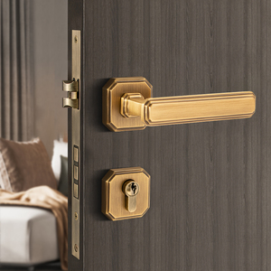 Manija de Puerta Moderna de Latón Negro Mate con Llave, Apta para Mansiones, Apartamentos, Puertas Interiores y Exteriores, Sistemas de Cerraduras - Product Image 4