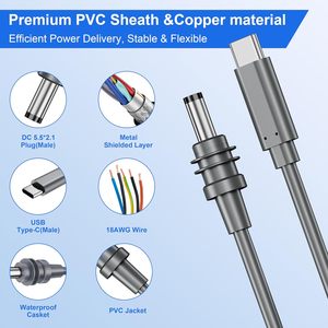 High Quality Outdoor Starlink Mini DC Power <b>Cable</b> Type C to DC 100W PD for USB C to DC Power <b>Cable</b> 18AWG - Product Image 2