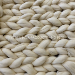2025- 100% Merino <strong>Wool</strong> Chunky Soft Roving Yarn <strong>Blanket</strong> Hand Knitting Giant <strong>Blanket</strong> - Product Image 2