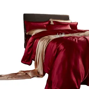 Quảng Châu Khách Sạn Bed Linen Nhà Sản Xuất Mùa Hè Lụa Sang Trọng Bán Buôn King Size Bed Sheets Trải Giường 1800 Chủ Đề Đếm Bộ Đồ Giường