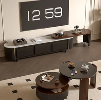 Ensemble table basse et meuble TV moderne, durable et mobile pour petits appartements
