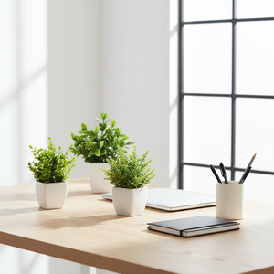 4 packs de mini plantes vertes artificielles en pot, en plastique, écologiques, pour la maison, le bureau, la table, la ferme, la <span class=keywords><strong>d</strong></span>écoration <span class=keywords><strong>d</strong></span>'anniversaire - Product Image 2