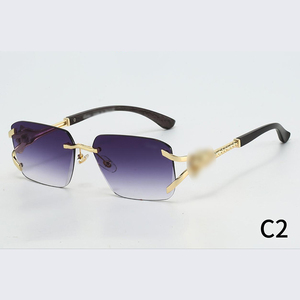 Gafas de Sol Clásicas Carer Doradas, Gafas de Marca de Lujo, Gafas de Sol de Diseñador, Gafas de Metal sin Montura, Gafas con Protección UV - Product Image 6
