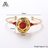 Bracelets en coquille d'ormeau faits à la main avec une perle en forme de tambour sertie de laiton plaqué or 18 carats