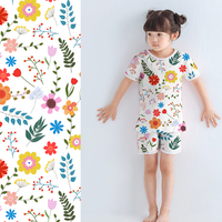 Pyjama à imprimé Floral pour enfants et femmes, tissu Imitation soie, Polyester, tendance