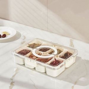 Boîte à collation rectangulaire en plastique écologique à cinq niveaux, détachable, pour légumes, design minimaliste, avec séparateurs portables - Product Image 3