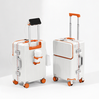 Nouvelle valise en aluminium simple avec fermeture éclair, 20 ou 24 pouces, coque rigide de haute qualité, ouverture frontale, valise de voyage