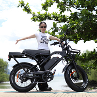 Barato X80 Pro Fat Bike Bicicleta de montaña eléctrica Marco de acero Doble suspensión Diseño Retro