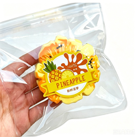 Anti-stress souple et anti-anxiété, en forme de tranche d'ananas, à presser, avec paillettes, pour la décompression