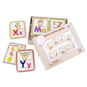 HOYE CRAFTSアルファベット認識私の最初の手話カード木製の手紙学習おもちゃ - Product Image 2