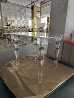 Quadratischer Transparenter Acryl-Kuchentisch für Hochzeiten und Events, Ouxun Kommerzielle Partydekoration und Möbel
