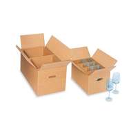 Boîte en carton ondulé recyclable personnalisée pour verres à vin, bouteilles, tasses, verrerie, emballage d'expédition, inserts sécurisés, gaufrage, revêtement UV