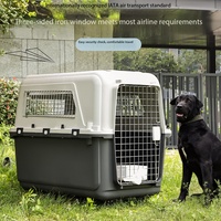 Cage de transport pour animaux de compagnie, approuvée par les compagnies aériennes, en plastique, carrée, respirante, portable, avec bouton, pour petits animaux