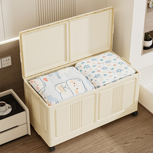 Boîte de rangement pour jouets pliable de style crème pour enfants ZDX80 <span class=keywords><strong>avec</strong></span> roulettes, anti-poussière, organisateur de vêtements, boîte sans installation - Product Image 3