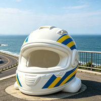 Sculptures de casques créatifs BZY de taille personnalisable (styles extérieur ou bureau) pour la décoration extérieure ou de jardin, statues en résine