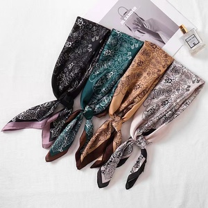 <strong>Plaid</strong> Silk Square Scarf Women Satin Shawl Wrap Hijab Female Hair Band Bag Wrist Luxury Headscarf 70*70cm Echarpe 2022 <strong>Bandana</strong> - Product Image 2