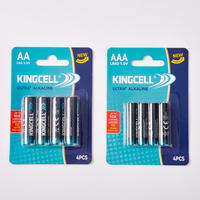 Batería Alcalina Kingcell Ultra+ AAA LR03 de 1.5V de Alta Capacidad, Almacenamiento de 10 Años, Certificación ISO 9001, CE, REACH, Venta Directa de Fábrica