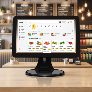 เครื่อง POS ระบบสัมผัสสำหรับร้านอาหารอัจฉริยะ ระบบแอนดรอยด์ วินโดวส์ รองรับการชำระเงิน OEM ODM - Product Image 1