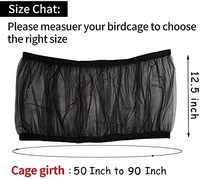 Housse de cage à oiseaux en maille de nylon noire innovante, attrape-graines, protection réglable, extensible et aérée, accessoires pour oiseaux de compagnie