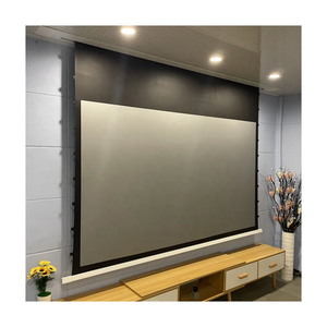 Điện trong trần tab-căng thẳng màn hình chiếu, 100 "120" 150 "3D Bạc màn hình vải nhà máy chuyên nghiệp cho 3D chiếu - Product Image 1