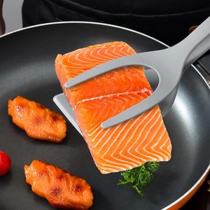 Espátula de agarre y tapa 2 en 1 de alta calidad, pinzas para huevos, tortitas, tostadas, tortilla, espátula de huevo de nailon volcada, espátula para panqueques - Product Image 5