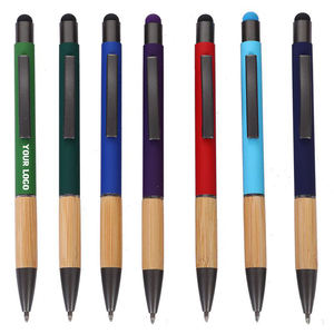 <span class=keywords><strong>Promo</strong></span> Hadiah Bisnis Terbaru Pulpen Sentuh Logam Bambu Dengan Logo Kustom Pulpen Sentuh Logam Bambu Dengan Stylus - Product Image 1