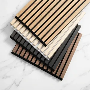 Panneau acoustique en <span class=keywords><strong>bois</strong></span> à lattes, finition blanche, absorption acoustique haute performance - Product Image 6