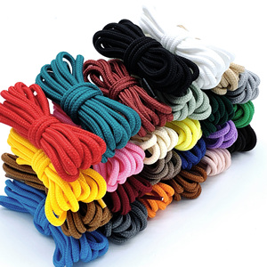 Lacets ronds épais de 4 mm en gros, lacets de bottes tressés en polyester colorés personnalisés pour bottes de sécurité, chaussures de randonnée, vendus par paires - Product Image 1