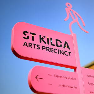 Panneau routier panoramique personnalisé, signalisation de sol en métal, peinture de cuisson, signalisation rapide de style minimaliste - Product Image 2