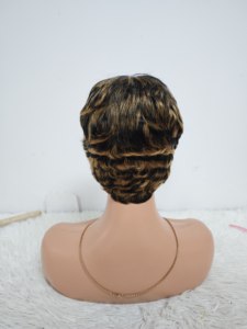 8$ Promotion Letsfly Wholesale <b>Cheap</b> Price Pixie Short Cut Wigs Machine Made Non Lace 100% Human Hair Brazilian Hair Colored Wig - Product Image 5