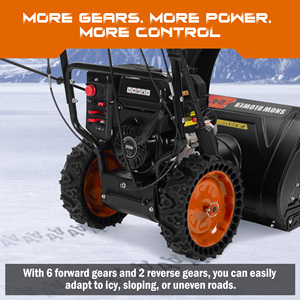 Souffleuse à neige autotractée avec 6 vitesses avant et 2 vitesses arrière, équipement de déneigement à moteur essence - Product Image 5