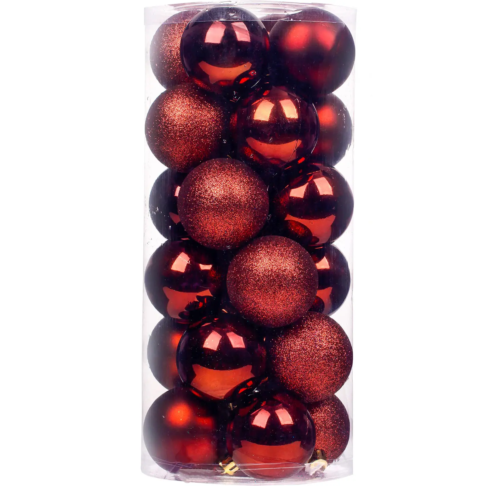 24PCS 6CM Wine Red bauble hanging Plastic ornament Shatterproof Christmas Ball for home party xmas decor