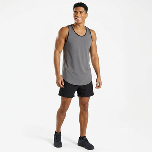 Bodybuilding Knitted Breathable V-neck Mesh Tank Top <b>Men's</b> Polyester/Cotton Gym Sleeveless Fitness Vest <b>Singlets</b> Sportswear - Product Image 1