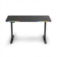 Bureau de jeu électrique extensible en bois et métal AOR Esports avec LED pour les joueurs et les bureaux