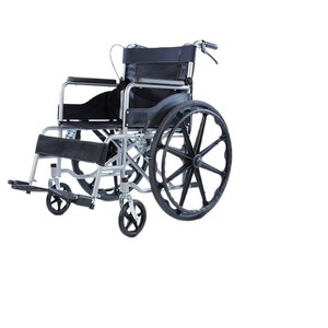 Silla de Ruedas Manual Plegable con Asiento Cómodo, Portátil, Reforzada, con Ruedas Completas, de Nailon Negro, Capacidad de 100 kg - Product Image 1