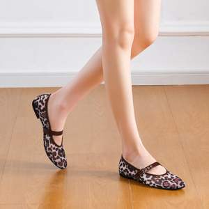 Zapatos Planos de Ballet Transpirables para Mujer, Moda de Primavera/Verano, Casuales, Estilo Mary Jane, con Estampado Animal, Zapatos Planos de Malla - Product Image 4