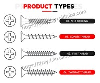 Promotion Bugle Head 3.5X25 Din18182 Vis à cloison sèche à filetage fin phosphaté noir antirouille pour gypse