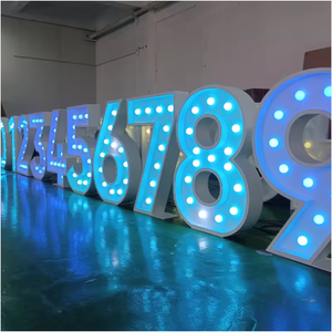 Großhandel <span class=keywords><strong>3</strong></span>-6 Fuß Große Edelstahl LED Leuchtbuchstaben Nummer 18 für Geburtstagsfeiern Innen/Büro/Einzelhandelsgeschäft Events-Wasser - Product Image 5