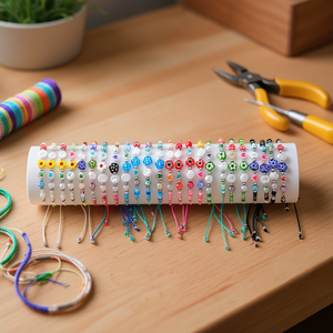 Kit de fabrication de bijoux artisanaux colorés Z Little Flower Pearl Bracelet Beading Supplies 2400Pcs - Product Image 5