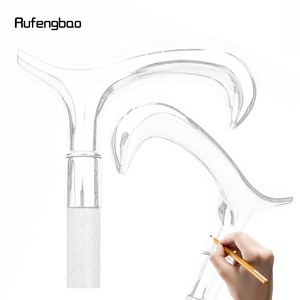 Like A Leopard White <b>Hook</b> Walking Stick 90cm Carbon Steel Aluminum Alloy Handle For Outdoor Walking - Product Image 4