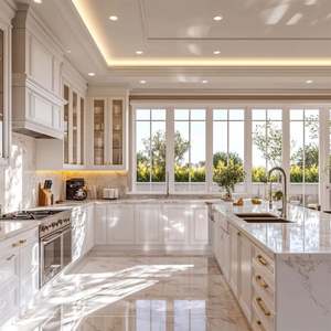 Mueble de Cocina Modular de Vidrio con Marco de Aluminio, Armario Ecológico Montado en la Pared, Despensa Moderna Personalizada - Product Image 6