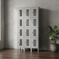 Casier de rangement en acier pour employés avec serrure, casier de vestiaire métallique