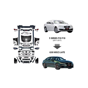 Parachoques trasero delantero de coche con parrilla adecuado para <span class=keywords><strong>BMW</strong></span> 5 Series F10 F18 actualizado a G30 <span class=keywords><strong>M5</strong></span> Tech Modification Full Body Kit - Product Image 1