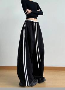 Eleganti Pantaloni <span class=keywords><strong>Cargo</strong></span> <span class=keywords><strong>Blu</strong></span> Casual da <span class=keywords><strong>Donna</strong></span>, Vita Alta, Vestibilità Ampia, Chiusura con Coulisse, Impermeabili, Tinta Unita, 100% Cotone - Product Image 2